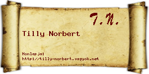 Tilly Norbert névjegykártya